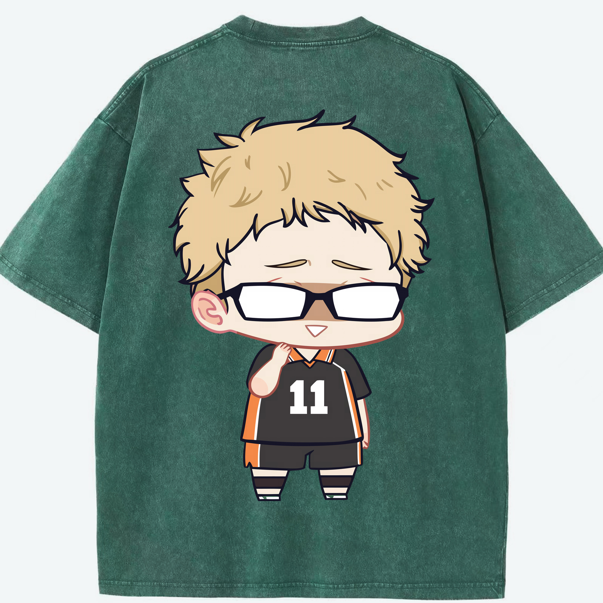 （画像用） ハイキュー!! Haikyu!! 綿100% ヴィンテージ風 半袖Tシャツ（背面プリント）